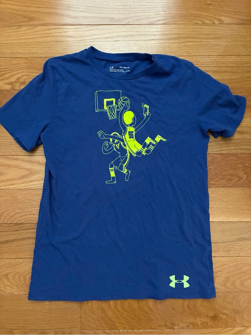 Under Armour Blue Short-Sleeve Basketball Graphic Tee Boys XL